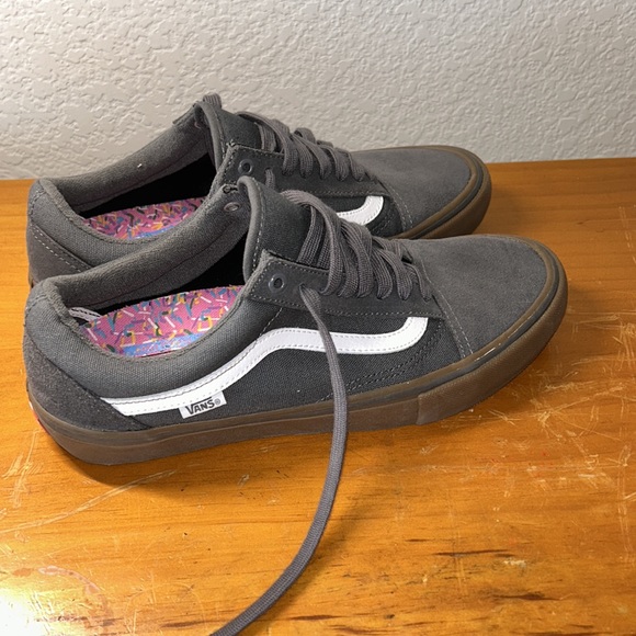 Vans Old Skool Ultracrush Pro, Gray, White, and gum sole, mens US 10.5 - Picture 3 of 7